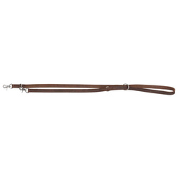 Trixie Smycz regulowana z grubej skóry Rustic M-L: 2m/20mm ciemnobrązowa