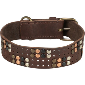 Trixie Rustic Rivet obroża dla psa  z grubej skóry ciemnobrązowa S-M: 34-40cm/30mm