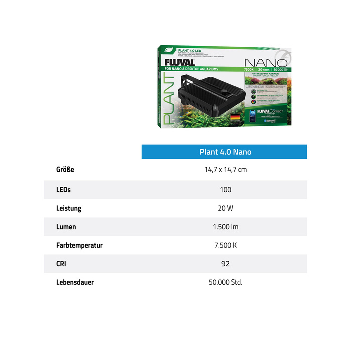 Fluval Nano Plant 4.0 LED Oświetlenie do akwarium 20W bluetooth