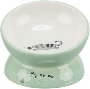 Trixie Miska podwyższona dla kota ceramika szałwiowa/biała 0.15l/13cm
