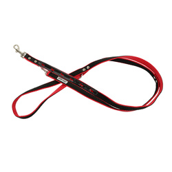 Barry King Smycz dla psa wzór pieski odblask neo taśma podwójna 20mm/220cm czerwona