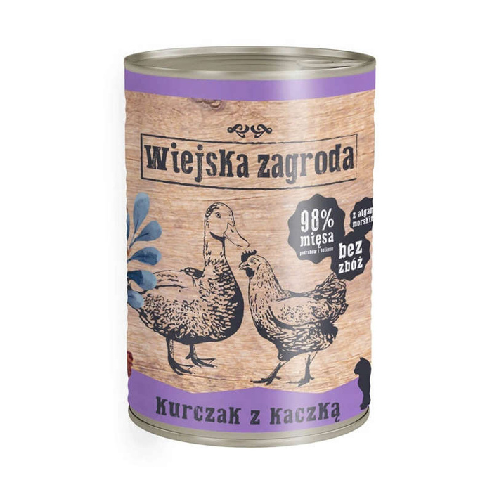 Wiejska zagroda kurczak z kaczką dla kota 400g 