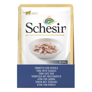Schesir pouch tuńczyk labraks w galaretce zestaw 12x 85g
