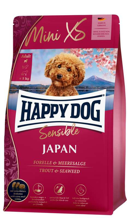 Happy Dog Sensible Mini XS Japan z pstrągiem i algami 1,3kg