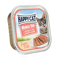 Happy Cat Minkas duo deserówka pasztet dla kota kurczak i łosoś 100g