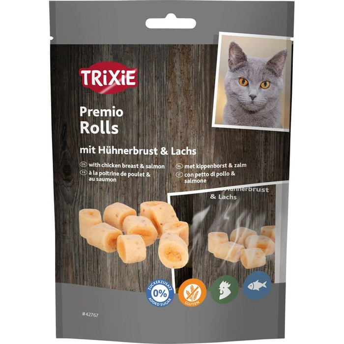Trixie Premio Rolls 50g Naturalne roladki z kurczaka i łososia 87% mięsa