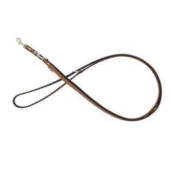 Barry King Smycz regulowana skórzana dla psa koniak/czarny XS-S 12mm/200cm