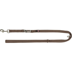 Trixie Smycz regulowana Premium M-L: 2m/20mm orzech laskowy Taśma parciana Dwustronna