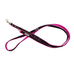 Barry King Smycz wzór pieski odblask neo taśma podwójna 25mm/220cm różowa