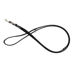 Barry King Smycz regulowana skórzana dla psa czarny/czarny XS-S 12mm/200cm