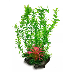 Aqua Natura Roślina do dekoracji akwarium zielona plastikowa 38cm chlorella czerwona trawa
