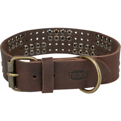 Trixie Rustic Rivet obroża dla psa z grubej skóry ciemnobrązowa XL: 55-65cm/40mm