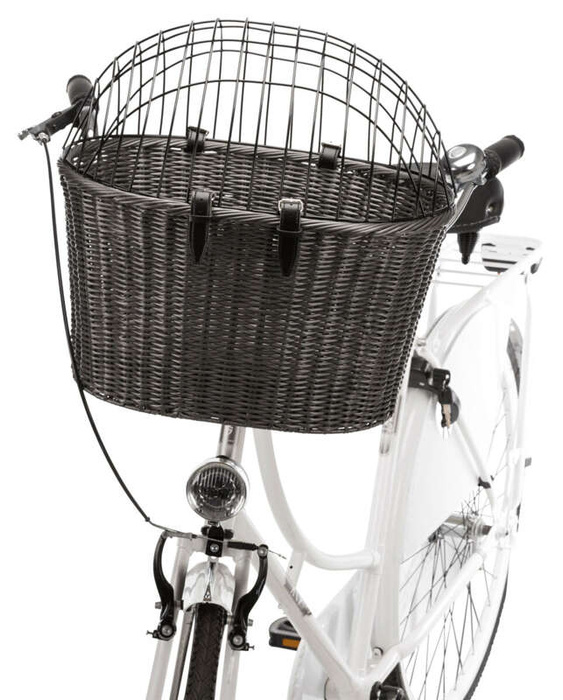 Trixie Kosz na rower z kratką 44x34x41cm antracyt, w zestawie uchwyt TX-13097