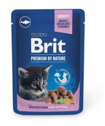 BRIT PREMIUM POUCHES WHITE FISH KITTEN 100g