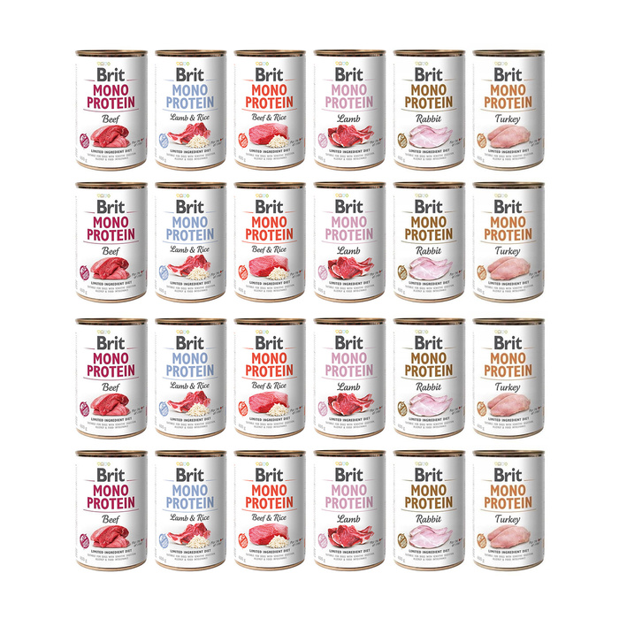 Brit Mono Protein mix smaków 400g x 24szt
