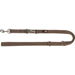 Trixie Smycz regulowana Premium L–XL: 2m/25mm orzech laskowy Taśma parciana Dwustronna
