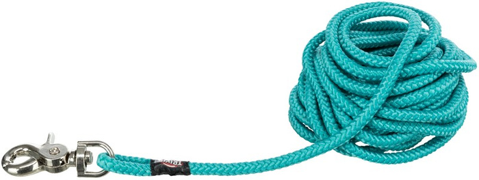 Trixie linka treningowa pleciona z karabińczykiem morski błękit S-L 15m/6mm