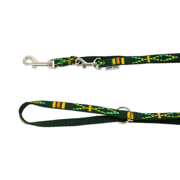 Barry King Smycz regulowana dla psa zielona wzór etniczny taśma polipropylenowa 25mm/220cm