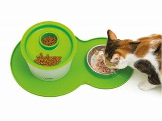 Catit podkładka silikonowa z miską zielona 46x29cm