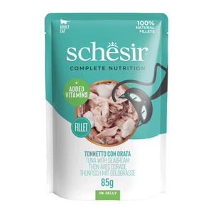 Schesir pouch tuńczyk dorada w galaretce zestaw 12x 85g