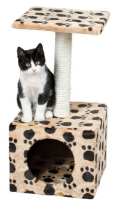 Trixie Junior drapak z budką i platformą  31x31x60cm wzór łapki
