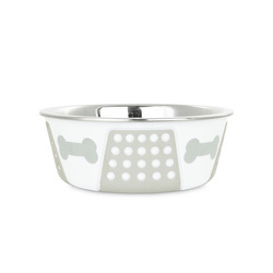 Barry King Miska dla psa szara stal nierdzewna antypoślizgowa 17cm 900ml