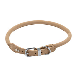 Barry King Obroża skórzana XXL: 59-65cm x 20mm jasny beż