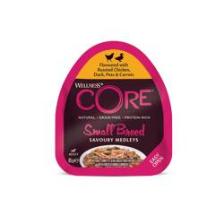 Wellness Core Small Breed Savoury Medleys kurczak kaczka groch i marchew 85g