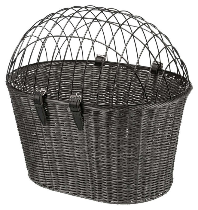 Trixie Kosz na rower z kratką 44x34x41cm antracyt, w zestawie uchwyt TX-13097
