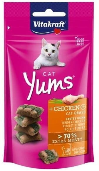 Vitakraft Cat Yums Przysmak z kurczakiem i trawą 40g