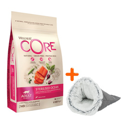 Wellness Core Sterilised Ocean d/kota łosoś 4 kg + gratis szara Norka