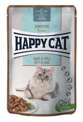 Happy Cat Sensitive Meat in Sauce Skin & Coat Adult kurczak i łosoś 85g