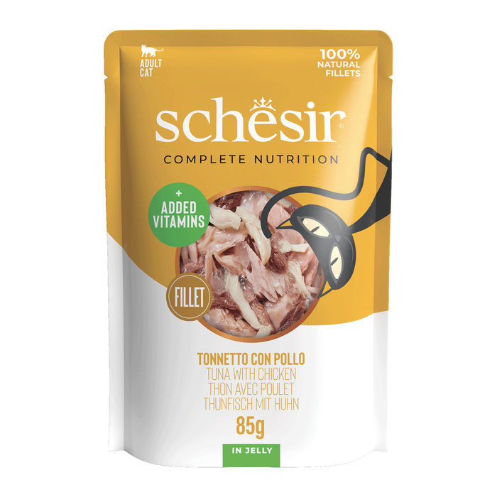 SCHESIR tuńczyk z kurczakiem w galaretce zestaw 12x 85g