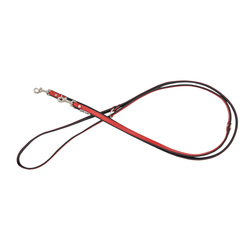 Barry King Smycz regulowana skórzana dla psa czerwony/czarny XS-S 12mm/200cm