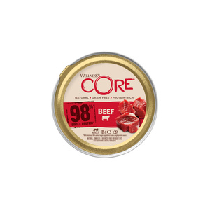 Wellness Core 98% Single Protein karma mokra dla dorosłych kotów wołowina 85g szalka