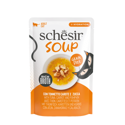 Schesir Soup karma mokra dla kotów zupa tuńczyk z dynią 40g saszetka