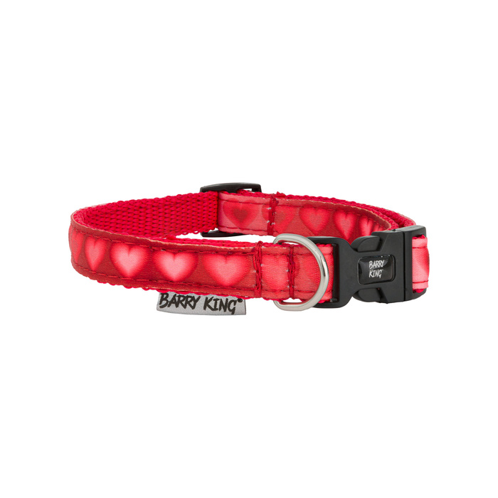 Barry King Obroża Love Heart 16mm/30-47cm czerwona w serca