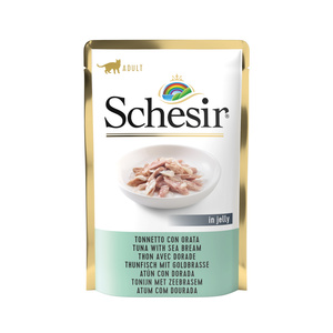 Schesir pouch tuńczyk dorada w galaretce zestaw 12x 85g