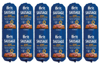 Brit Premium Sausage wołowina z rybą 6x800g