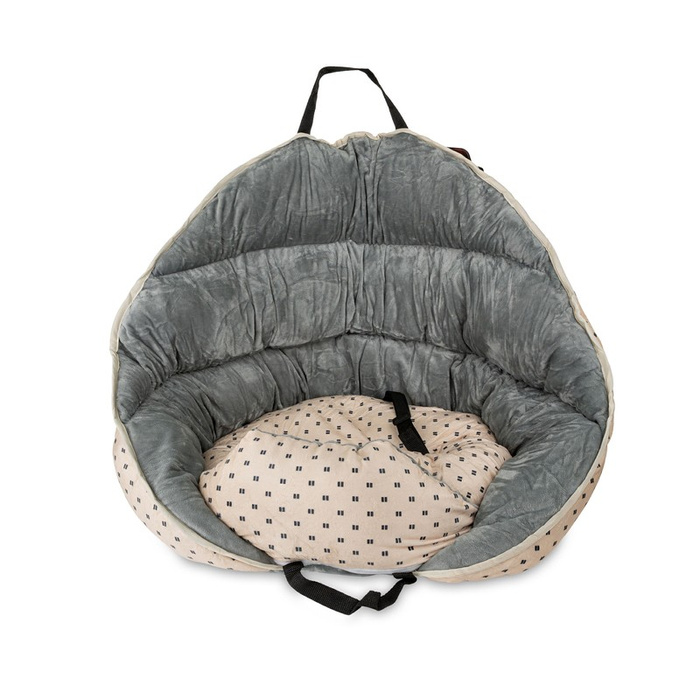 Barry King fotelik samochodowy dla psa beżowo-szary 60x50x50 cm