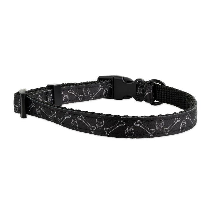 Barry King Obroża Czaszka-Kości czarny 20mm/35-54cm