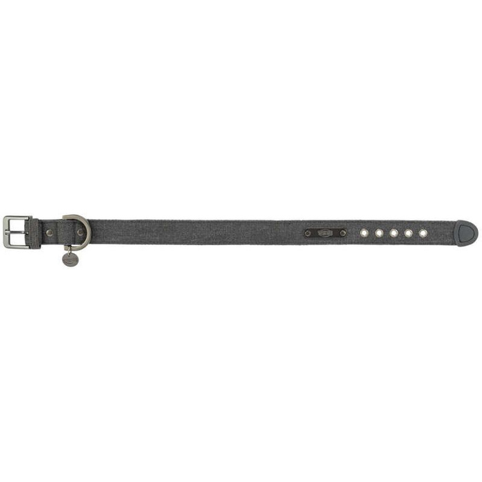 Trixie Obroża CityStyle bawełna czarna M-L: 40-47cm/30mm szeroka