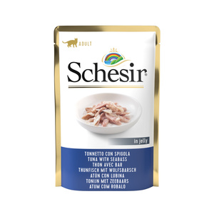 Schesir pouch tuńczyk labraks w galaretce zestaw 12x 85g