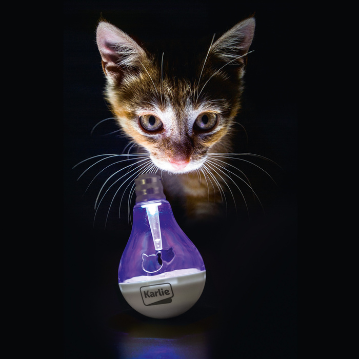 Karlie Zabawka w kształcie żarówki światełko led wbudowana bateria 7x7cm