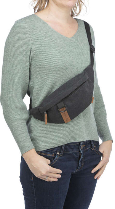 Trixie Torba nerka Be Nordic Sling czarna 24x11x8cm pasek: 50-165cm