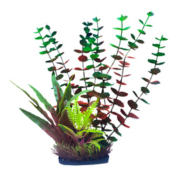 Aqua Natura Roślina do dekoracji akwarium fioletowo-zielone plastikowa 28cm wodorost leśny i rośliny palczaste