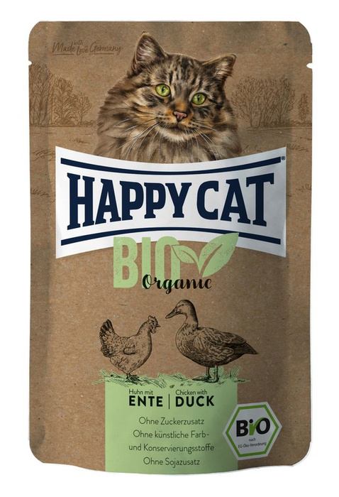 HappyCat Bio Organic Adult z kurczakiem i kaczką 85g