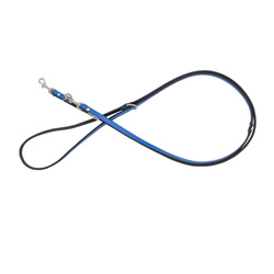 Barry King Smycz regulowana skórzana dla psa niebieski/czarny XS-S 12mm/200cm