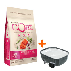 Wellness Core Sterilised Ocean d/kota łosoś 4 kg + gratis Poidełko