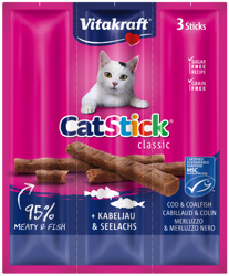 Vitakraft Cat Stick Mini Dorsz, Tuńczyk i Czarniak 3x6g